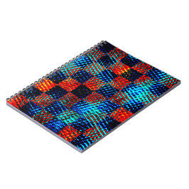 Xadrez azul, laranja, fejk sujo ou manchado. anteckningsbok