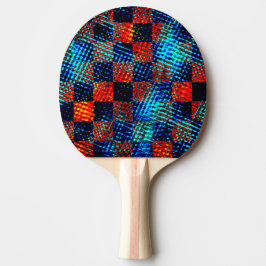 Xadrez azul, laranja quase vermelho, fejk sujo pingisracket