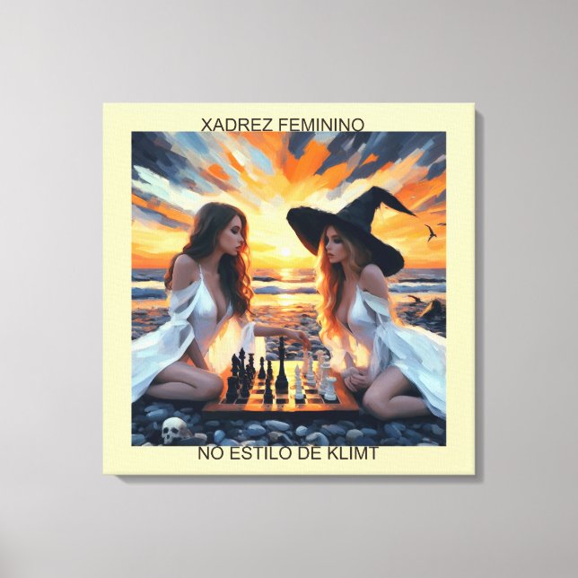 XADREZ FEMININO - Impressão em tela Canvastryck (Framsida)