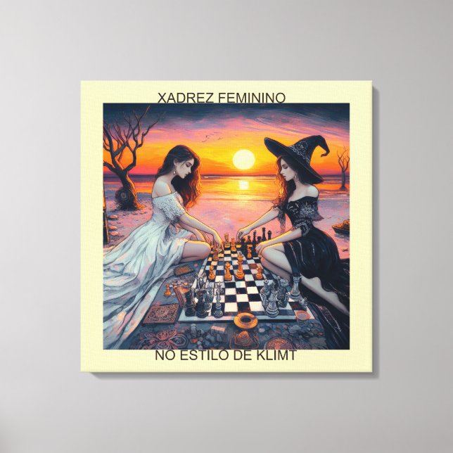 XADREZ FEMININO - Impressão em tela Canvastryck (Framsida)