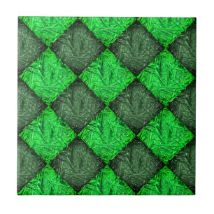 Xadrez verde falsa grama ou folhas de coqueiro. kakelplatta