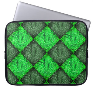 Xadrez verde falsa grama ou folhas de coqueiro. laptop fodral