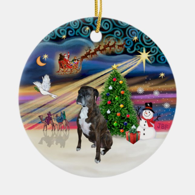 Xams Magic - Boxer (brindle 2) Julgransprydnad Keramik (Framsidan)
