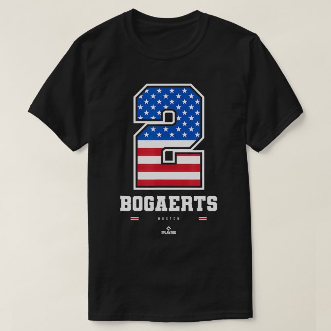 Xander Bogaerts US Flagga nummer T Shirt (Design framsida)