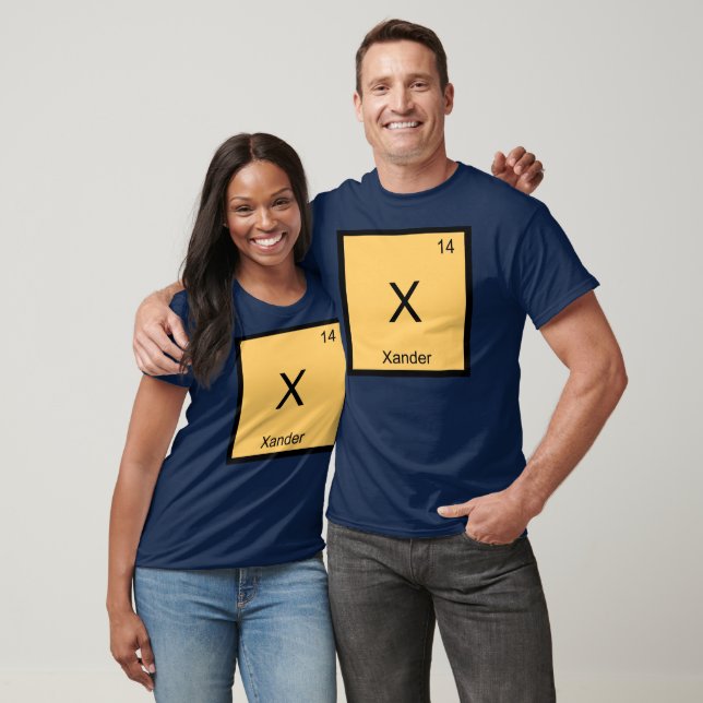 Xander Namn kemi Inslag Periodic Bord Tee Shirt (Unisex)