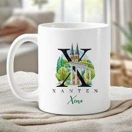 Xanten Tyskland Monogram Brev X Personligt Gåva Kaffemugg