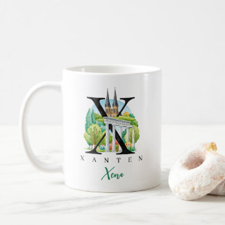 Xanten Tyskland Monogram Brev X Personligt Gåva Kaffemugg