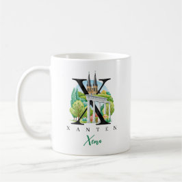 Xanten Tyskland Monogram Brev X Personligt Gåva Kaffemugg