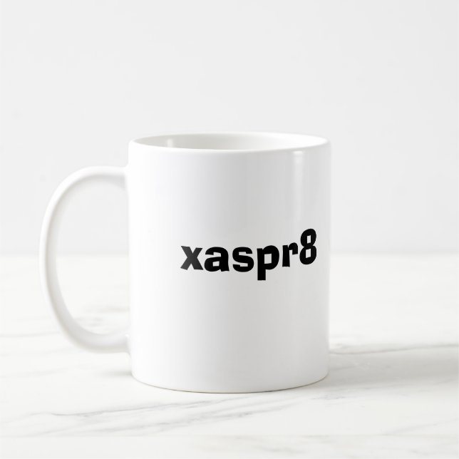 xasper8 (exasperate), kaffemugg (Vänster)