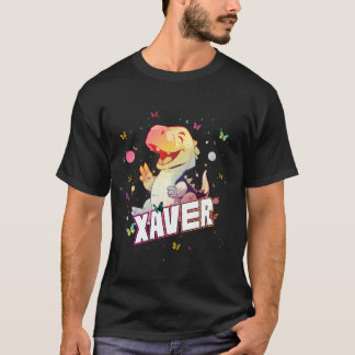XAVER - Cute Boy Namn med söt Dinosaur T Shirt