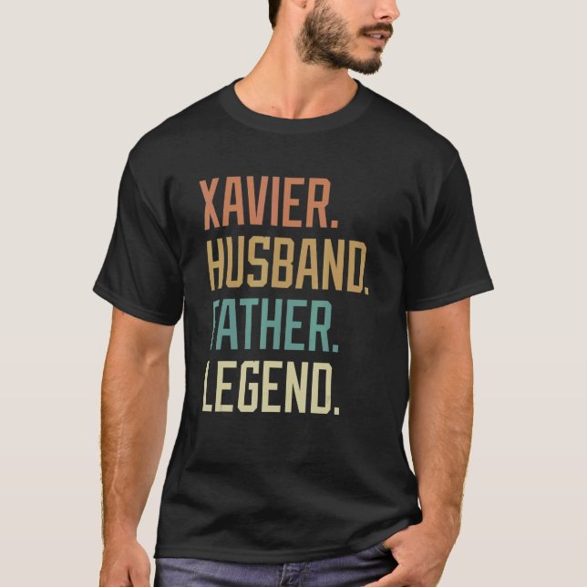 Xavier Husband Father Legend Father's Day Retro T Shirt (Framsida)