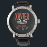 Xavier Namn Funny Personlig Birthday Xavier Armbandsur<br><div class="desc">Det här är en design med texten Xavier,  mannen,  myten om legenden. En coola för vänner eller familj vid namn Xavier. Om ditt för- eller efternamn är Xavier är det här produkten till dig. För Xavier på Valentines day.</div>