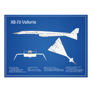 XB-70 Valkyrie - Airplan Blueprint Plans ABD Fototryck