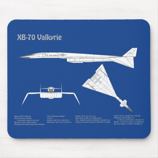 XB-70 Valkyrie - Airplan Blueprint Plans ABD Musmatta (Framsidan)