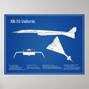 XB-70 Valkyrie - Airplan Blueprint Plans ABD Poster