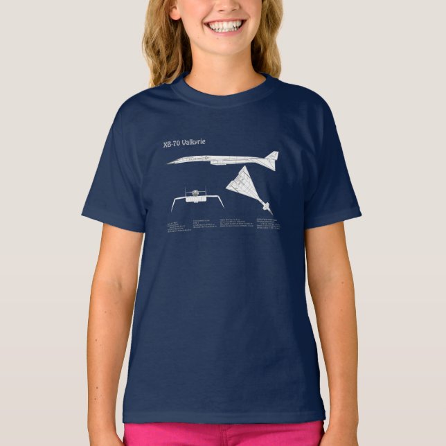 XB-70 Valkyrie - Airplan Blueprint Plans ABD T Shirt (Framsida)