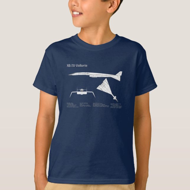 XB-70 Valkyrie - Airplan Blueprint Plans ABD T Shirt (Framsida)