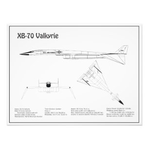 XB-70 Valkyrie - Flygplanets plan BD Fototryck