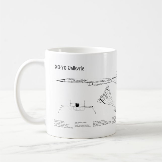 XB-70 Valkyrie - Flygplanets plan BD Kaffemugg (Vänster)