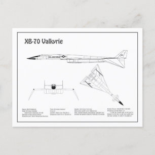 XB-70 Valkyrie - Flygplanets plan BD Vykort