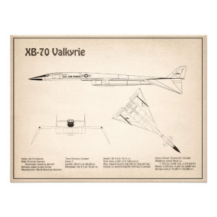 XB-70 Valkyrie - Flygplanets plan SD Fototryck