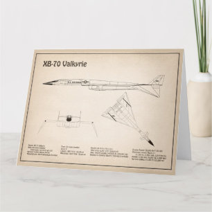 XB-70 Valkyrie - Flygplanets plan SD Tack Kort