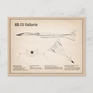 XB-70 Valkyrie - Flygplansritningar SD Vykort