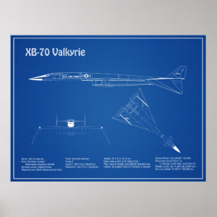 XB-70 Valkyrie - plan för flygplansavtryck AD Poster