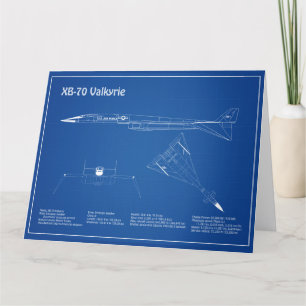 XB-70 Valkyrie - plan för flygplansavtryck AD Tack Kort