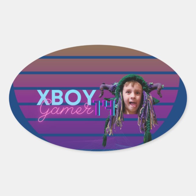 XBoyGamer-etikett Ovalt Klistermärke (Framsida)