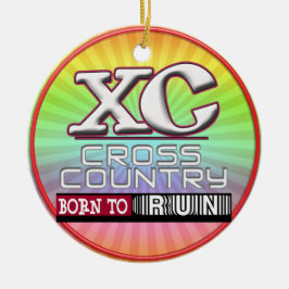 XC CROSS COUNTRY MOTTO BORN TILL SPRINGA MAROON JULGRANSPRYDNAD KERAMIK