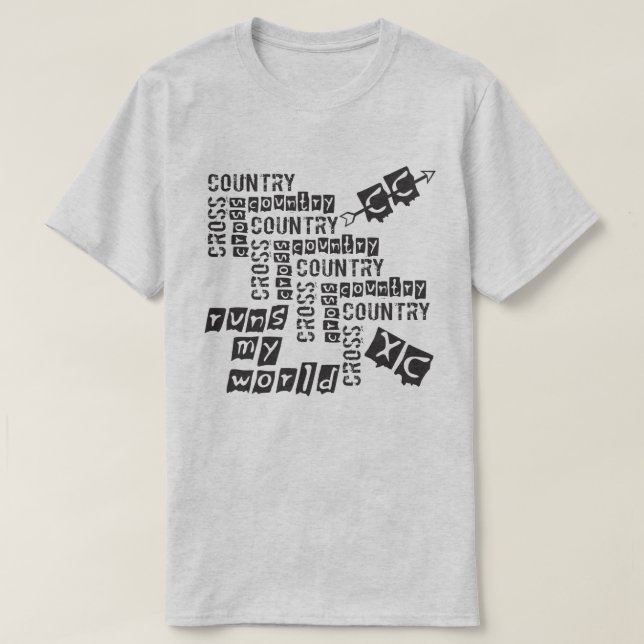 XC Crossa country Springa T Shirt (Design framsida)