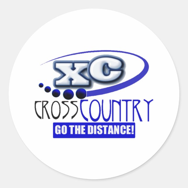 XC CROSST COUNTRY AVSTÅND! RUNT KLISTERMÄRKE (Framsida)