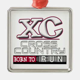 XC FÖDD CROSS COUNTRY MOTTO ATT KÖRA RÖDBRUNT JULGRANSPRYDNAD METALL