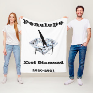 Xcel Diamond Girls Gymnastics Personlig Blanket Fleecefilt