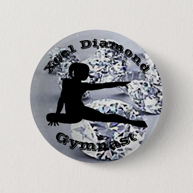 Xcel Diamond Gymnast - Girls Gymnastics Button Knapp (Framsida)