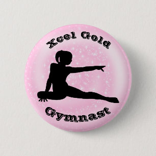 Xcel Guld Gymnast - Girls Gymnastics Button Knapp