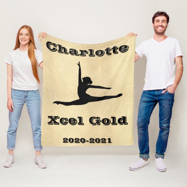Xcel Guld Gymnastics Girls Fleece Blanket (På plats)