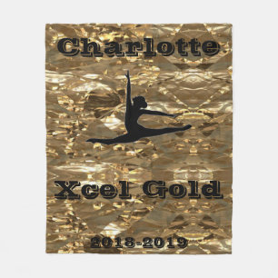 Xcel Guld Gymnastics Personlig Fleece Blanket