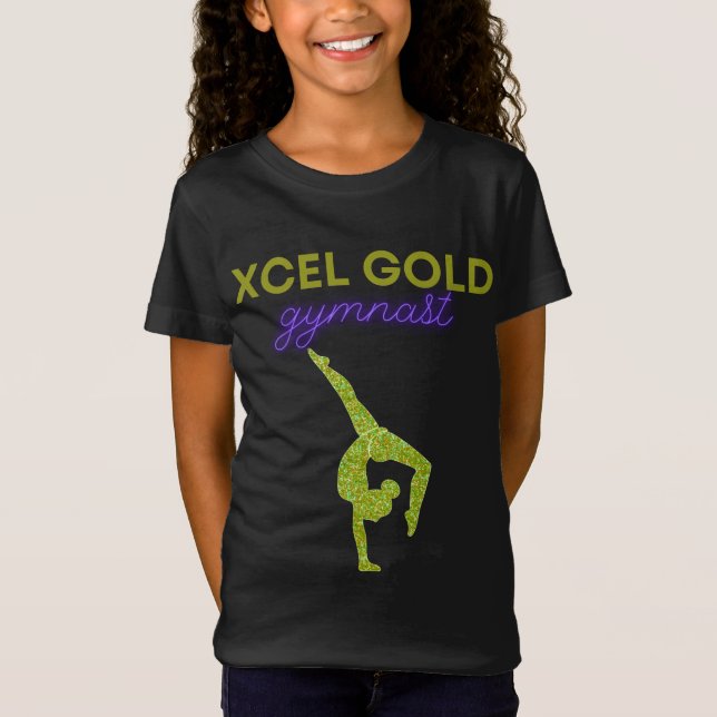 Xcel Guld Gymnastics T-Shirt (Framsida)
