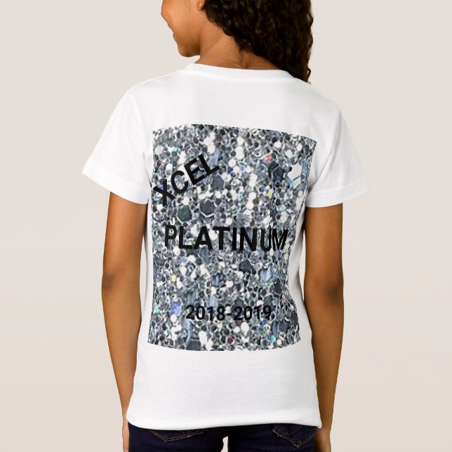 Xcel Platinum Girls Personlig Gymnastics TShirt T Shirt (Baksida)
