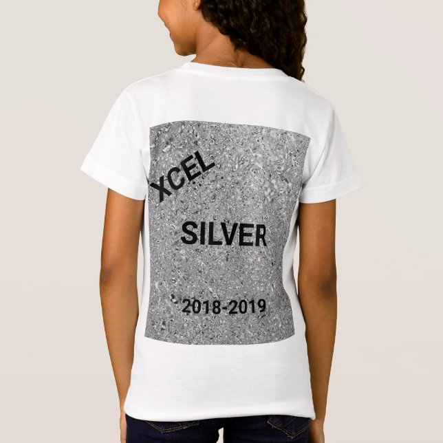 Xcel Silver Girls Gymnastics Anpassningsbar T-Shir T Shirt (Baksida)