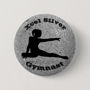 Xcel Silver Gymnast - Girls Gymnastics Button Knapp
