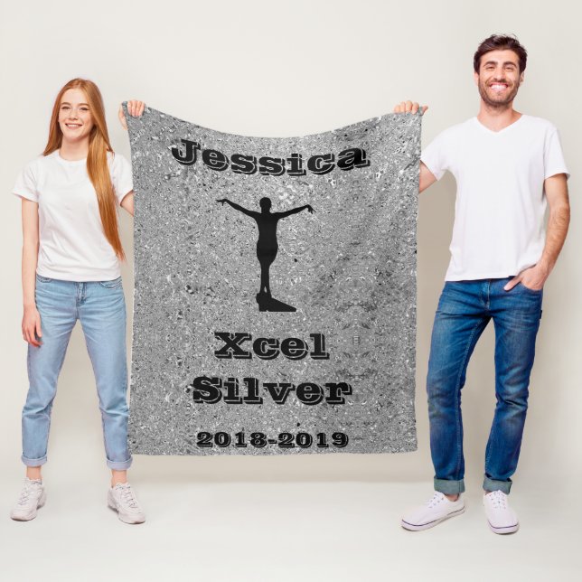 Xcel Silver Gymnastics Personlig Fleece Blanket (På plats)