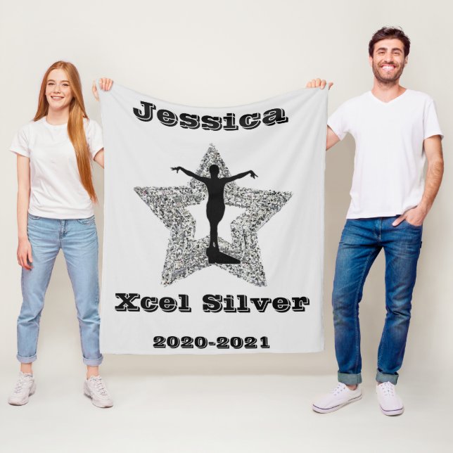 Xcel Silver Gymnastics Star Fleece Blanket (På plats)