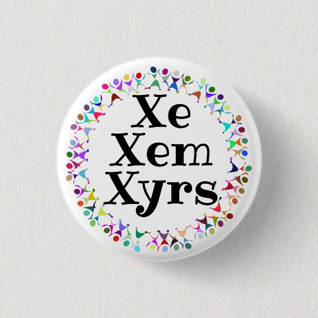 Xe Xem Xyrs Pronomen i människofigurer cirkel Knapp (Framsida)