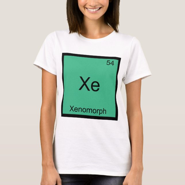 Xe - Xenomorph Funny Chemistry Inslag Symbol Tee (Framsida)