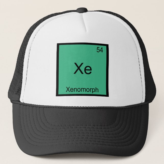 Xe - Xenomorph Rolig Kemiskt Elemente Symbol T-shi Keps (Framsida)