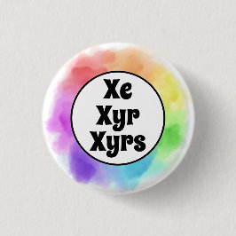 Xe Xyr Xyrs Pronomen i Vattenfärg Cirkel Knapp