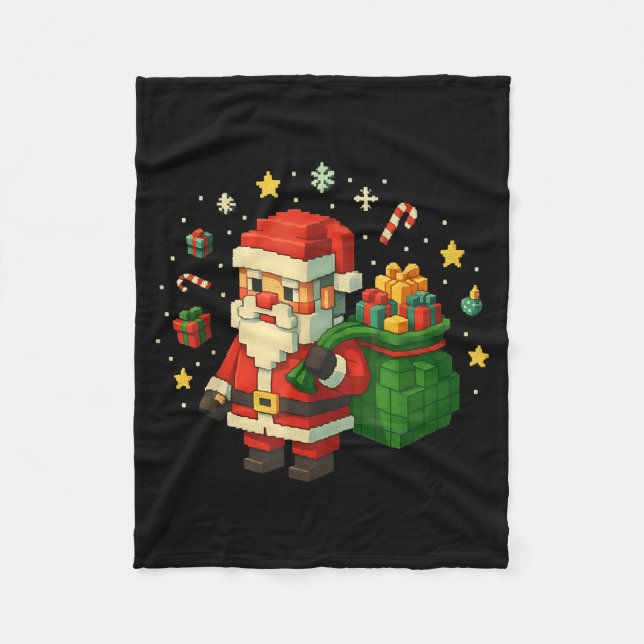 Xel Santa Claus With Retro Gamer Christmas  Fleecefilt (Framsidan)